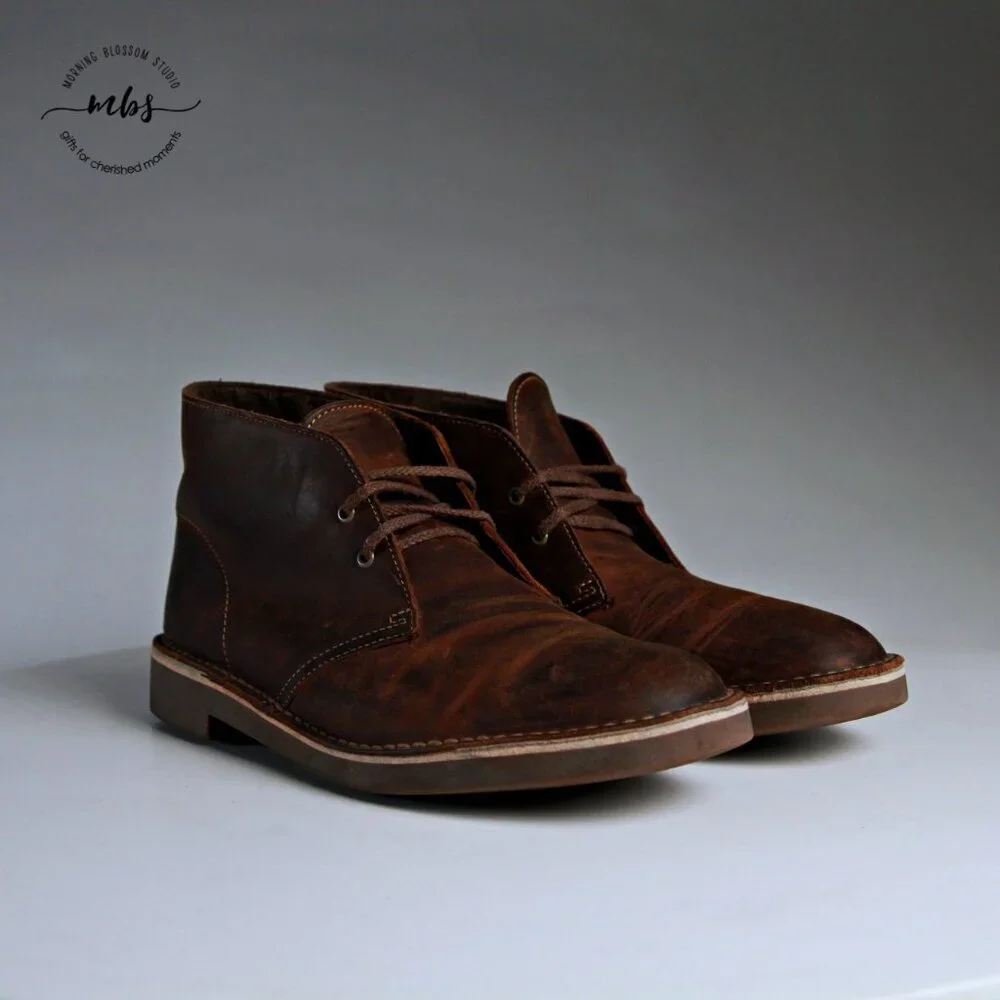 Clarks Bushacre 2 Chukka Lace Up Leather Boots Brown Beeswax Men 10‎